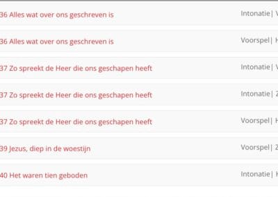 Inhoud Ledenproject Bladmuziek voor de veertigdagentijd